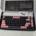 MageGee SKY81 75% Wireless Gasket Mechanical Gaming Keyboard, Hot Swappable RGB Custom Creamy Keyboard w/ 5-Layer Padding, BT/2.4G/USB-C, Knob Control, NKRO for Win/Mac (Pink&Black, Blue Whale Switch)