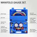 YSTOOL 3 Way AC Manifold Diagnostic Gauge Refrigerant Charging Set for Air Conditioner HVAC R134a R404a Freon with 5FT Hose R134a Adjustable Quick Couplers Can Tap Acme Adapter
