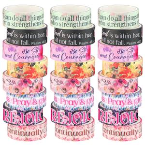 Janlaugh 24 Rolls Christian Washi Tape Gifts Bulk Religious Inspirational Scripture Supplies Bible Verse Washi Tape for Bible Journaling Study Crafting Spring DIY Gifts (0.6 Inch)