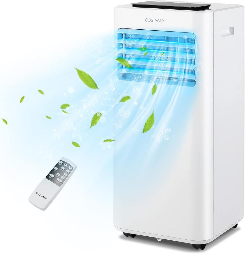 10000 BTU Portable Air Conditioner, 3 in 1 AC Unit, Fan & Dehumidifier w/Sleep Mode, 24H Timer, LED Display, Child Lock, Remote Control & Window Kit for Bedroom, Office, Dorm (10000BTU)