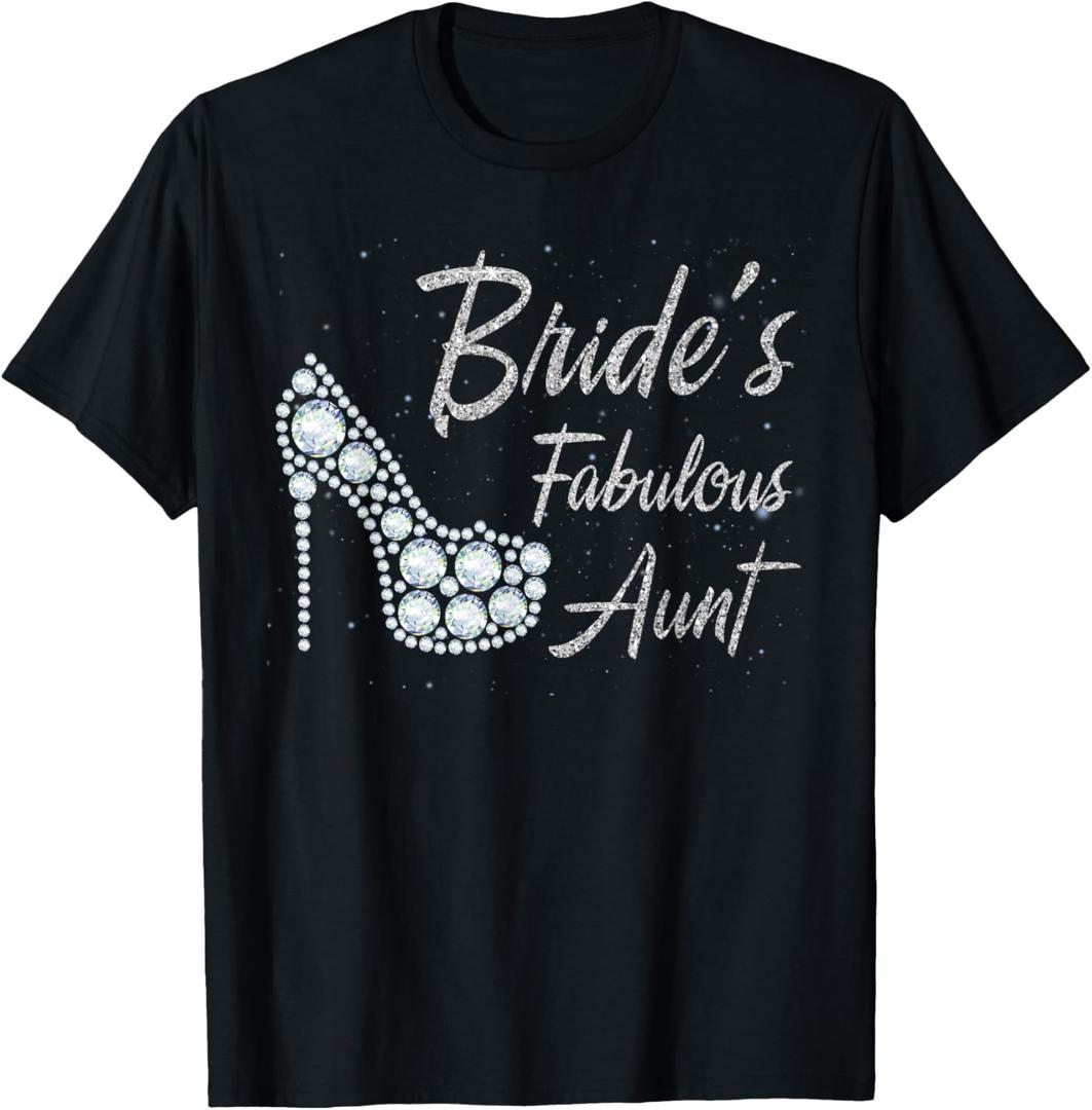 Bride's Fabulous Aunt, Aunt Of The Bride T-Shirt (Black) XL