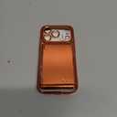 Meifigno Designed for iPhone 17 Pro Max Case Wallet (3-4 Cards & Cash), Built-in Mirror & Kickstand, Surround Raised Lens Protection, for 17 Pro Max Case with Card Holder for Women (6.9"), Orange