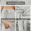 ELLEVEN Women's Cotton Barrel Leg Sweatpants with Elastic Waist, Drawstring, and Pockets  Casual Baggy Joggers (L)
