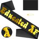 2 x Educated AF Graduation Sash with Gold foil, Black Class of 2025 Senior Graduation Sash, Congrats Grad Supplies, Graduation Party Decorations and Favors(Black+Gold)
