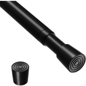 Curtain Rods for Windows 33-59 Inch, Black Adjustable Tension Curtain Rod No Drilling Spring Loaded Curtain Rods Tension Rods For Windows Bedroom Closet Doorway Door,1Pcs 