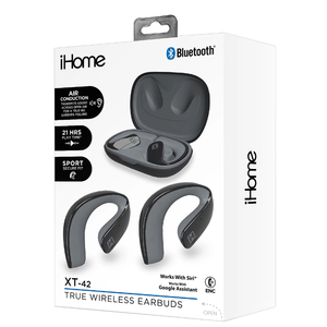 Bytech iHome XT-42 True Wireless Bluetooth In-Ear Earbuds, Black, HMAUBE238BK