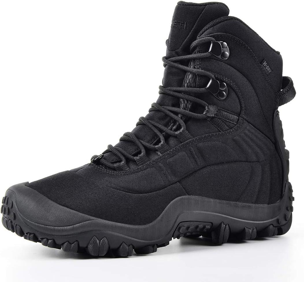 XPETI Mens Mid-Ankle Thermator Waterproof Tactical Boot (10.5, Black)