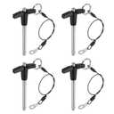 uxcell 4Pcs T Handle Lock Pins, 6mm x 50mm Usage Length Stainless Steel Push-Button Quick Release Pin