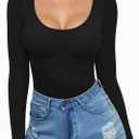 MANGOPOP Womens Scoop Neck Short Sleeve Long Sleeve Slim Fit T Shirt Tunic Tops Tee (Large)