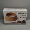 28in Christmas Tree Collar - Wicker Woven Tree Collars for Artificial Trees - Handmade Rattan Rustic Farmhouse Basket for Tree Base Cover with Cord Cut-Out for 6ft 7.5ft 8ft Trees (Black)