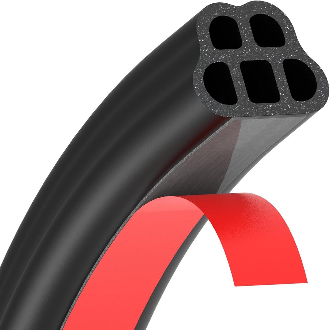 Universal Car Door Seal Strip 32.8ft Rubber Automotive Weather Stripping for Soundproofing and Sealing - Fits Car, RV, Hood Cover (32.8 Feet Long)