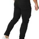 HUNGSON Men's Ripped Skinny Jeans Stretchy Slim Fit Jeans Pants for Men (Black, 40)