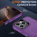 SunStory Magnetic for iPhone 16 Pro Case with HD Screen Protector, Compatible with MagSafe, 3-Layer Heavy Duty Full-Body Cover, 3 in 1 Hybrid Protective Case for iPhone 16 Pro 6.3",Purple