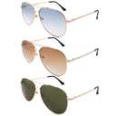 2 Pack Bifocal Reading Sunglasses for Women Men, Aviator Sun Readers Glasses Gradient Lens Shades UV400 +1.50