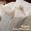 FIOUOVO Floral Pillow Covers 18x18 Pillow Cover Block Print Couch Pillows for Living Room Decorative Neutral Accent Throw Pillow Covers, 1PC, Light Taupe