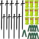 27PCS Heavy Duty Tree Stake Kit,9PCS 11.8'' Steel Tree Stakes Supports Anti Strong Wind,Leaning Tree Anchor Straightening Kit,9PCS 13FT Reflective Guy Lines and 9PCS 15.8'' Straps for Young Trees Tent