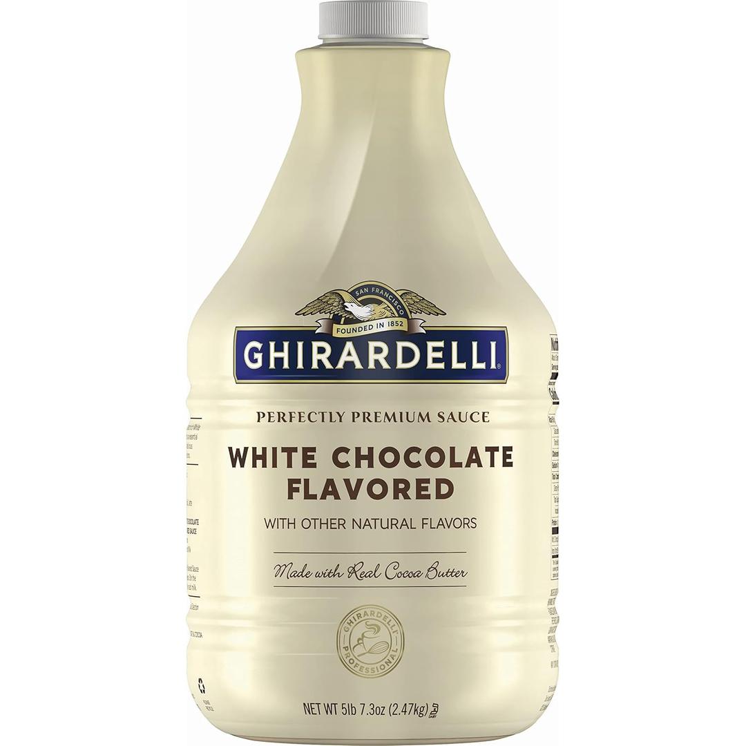 Ghirardelli Premium Sauce White Chocolate Flavored with other natural flavors, 87.3 Ounce Bottle (89.4 Ounce (Pack of 1)) BB 04/30/26