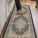DEXI Anti Fatige Cushioned Kitchen Floor Mats Non Slip Runner 24x59, Black, 59"L x 24"W x 0.4"Th