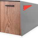 Ilyapa Modern Mailbox with Angle Design Post Mount - Metal Mailbox for Outside - Gray Exterior Mail Box - Powder Coated Steel - All Weather Resistant