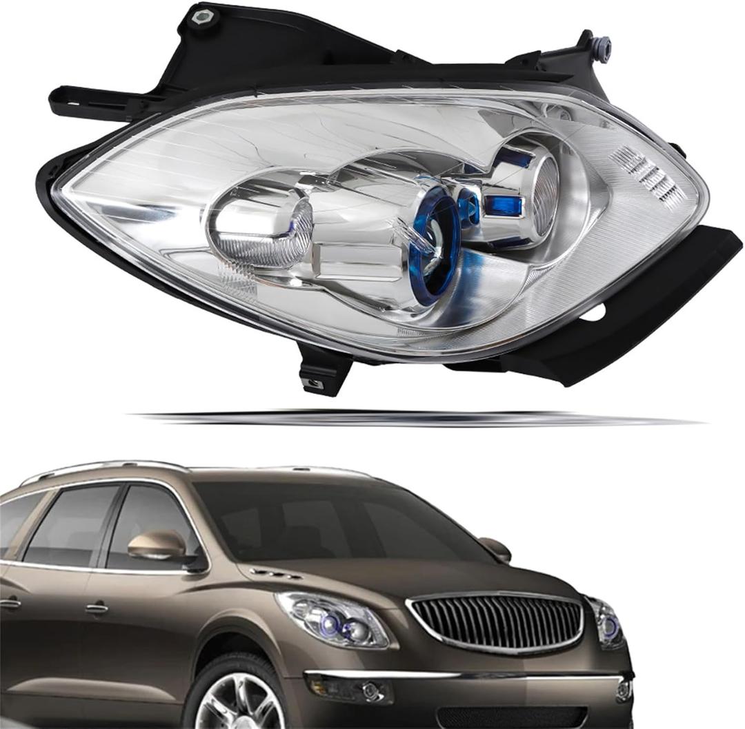 GXYWADY Front Headlamp Replacement for 2008 2009 2010 2011 2012 Enclave HID Headlight Assembly Right Side w/o AFS Replacement for 19351935