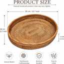 i-lan 20 Inch Oval Rattan Serving Tray 2.4 Inch Wall for Coffee Table Decor