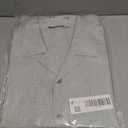 Linen Shirts for Men Casual Short Sleeve Button Down Shirt Cool Summer Beach Wedding Vacation Tops (Large, Light Grey)