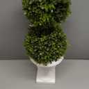 Artificial Boxwood Topiary Ball in Urn Container, 20" Topiary Centerpiece for Home Dcor, Mini Fake Plant Greenery Arrangement