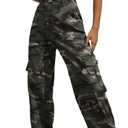 Lepunuo Women's High Waisted Cargo Pants Travel Y2K Streetwear Baggy Stretchy Pants with 6 Pockets Drawstring Ankle Cuffs (XXL)