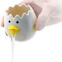 LuoCoCo Cute Egg Separator, Ceramics Vomiting Chicken Egg Yolk White Separator, Practical Household Small Egg Filter Splitter, Kitchen Gadget Baking Assistant Tool, Dishwasher Safe (Yellow)