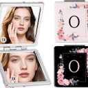 2-Pack Letter Compact Mirror, 1X/3X Magnifying and Portable Makeup Mirror, Travel Small Pocket Mirror for Women