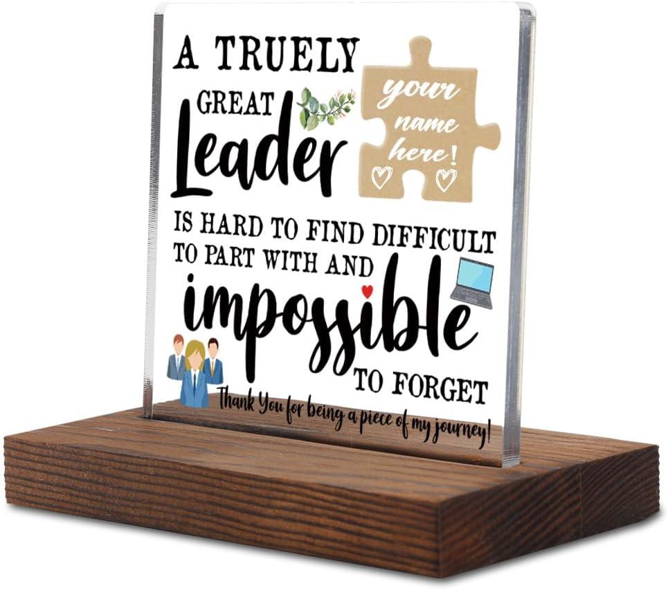A Truly Great Leader Sign Decor, Thank You Appreciation Gift for Teacher Leaving Graduation Retirement Going Away Farewell Gifts Decorative Signs Plaques YPT1