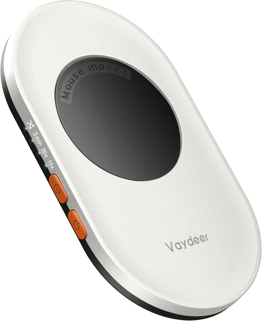 Vaydeer Ultra Slim Mouse Mover, Air 3 Mouse Jiggler with Adjustable Interval Timer, Undetectable & Noiseless, Simulates Realistic Movement, Driver-Free Shaker for Keeping The PC Active (Misty White)