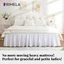 RIMELA White Bed Skirt Queen Size 15 Inch Drop, Elastic Bed Skirting for Adjustable Bed Base & Frame, Bedding Dust Ruffle Easy to Install, Wrap Around Bedskirt, Room Decoration