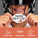 SLEEFS Football Mouth Guard - Lip/Mouthguard with Helmet Strap - Lip/Teeth Protector Mouthpiece - No Boil - for Youth/Adults, Maximum Air Flow, for All Sports - Momma This One for You (White)
