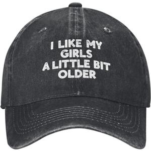 I Like My Girls A Little BIT Older Women and Men Black Visor Hats Adjustable Running Funny Baseball Cap