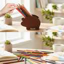 4 x MALLMALL6 Mexico Pig Pencil Holder - Cute Piggy Wooden Pen Holder, Back to School Funny Caddy Case Gift for Kids, Durable Desktop Storage Organizer for School Classroom Teacher Office