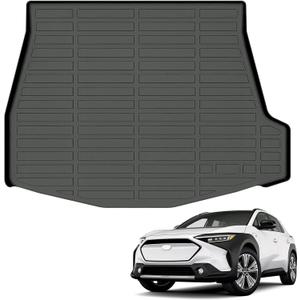All Weather Cargo Mat Fit for Subaru Solterra 2026 2025 2024 2023 & Toyota BZ4X 2023 2024 2025 TPE Rubber Cargo Liner Solterra Accessories All Season Guard Odorless Anti-Slip Cargo Tray Black