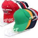 Perfect Curve Hat Organizer Stand for Baseball Caps  Baseball Cap Organizer  Hat Stand - Hat Organizer for Closet Shelf or Wall  Holds 14 Caps - Clear 2-Pack