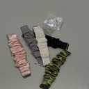 5 Packs 20mm Bands Scrunchie Band Compatible with Samsung Galaxy Watch 7 6 5 4 (40mm/44mm)/Galaxy Watch 3 (41mm)/Active/Active 2/Galaxy Watch 42mm for Women (Black/Pink/Green/Grey/White Lace)