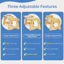 NiHome Adjustable Bamboo Toilet Stool, Squatty Potty, Fits Most Toilets 13.5"-18", Supports 220 lbs, with Multi-Angle Design and Four Levels for Adults and Kids, Relieve Constipation and Bloating