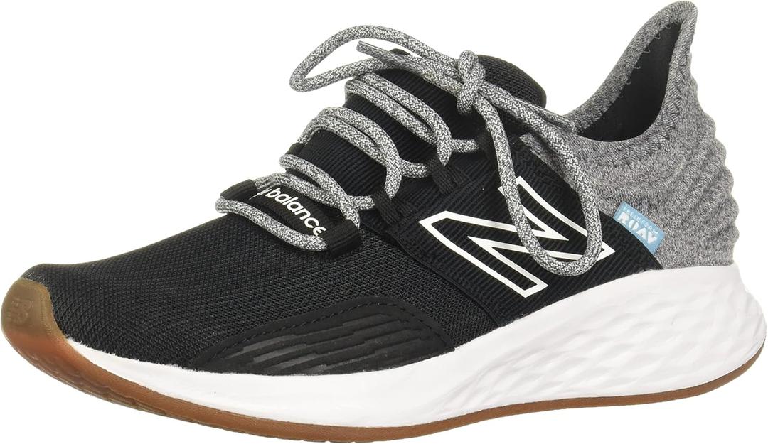 New Balance Kids' Fresh Foam Roav V1 Lace-up Sneaker (4.5 Big Kid, Black/Light Aluminum)