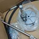 CARMOCAR 12ft Boat Steering Cable System,Outboard Rotary Kit with 13.5 Inch steering wheel,3/4" Tapered Shaft replacement for Marine Boat (12T)