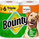Bounty Full Sheet Paper Towels, White, 2 Triple Rolls = 6 Regular Rolls (Packaging May Vary)