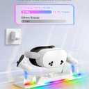 Kinwin 30W Fast Charging Dock for Meta Quest 3S/3/2, Magnetic Charger Station Stand for Oculus Quest 3S/3 Accessories with 11-Color RGB Light, 2 Rechargeable Batteries & Covers for Headset (White)