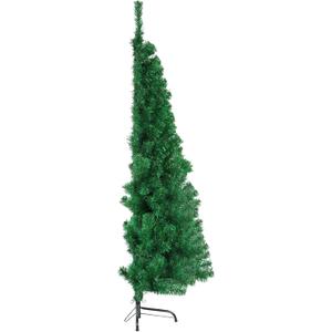 CCINEE 5ft Pine Artificial Christmas Green Half Tree Easy-Assembly with Solid Metal Stand for Wall Xmas Themed Party Decoration Indoor Outdoor Living Room Decor