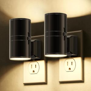 L LOHAS LED Night Light, Automatic Night Lights Plug into Wall, 2 Pack Nightlights with Light Sensor, 3000K Soft White 0-100LM Dimmable Modern Nightlight for Kids Bedroom Hallway