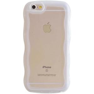 Cute Case for iPhone, Wave Frame Shape Soft Silicone Shockproof Protective Slim Phone Cover for Women Girls, Clear