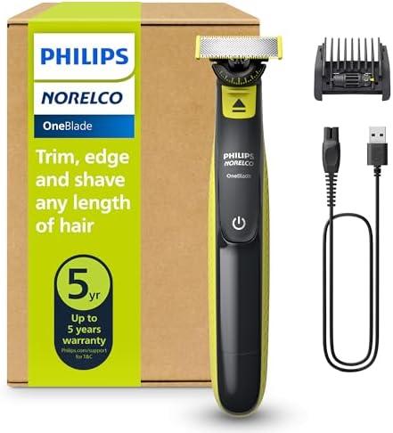 Philips Norelco One 360 Hybrid Face, Electric Beard Trimmer and Shaver, with 360 Technology, 1x 360 for Face, 5in1 Adjustable Comb, Model QP2724/90