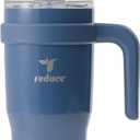 Insulated Travel Mug, Sweat-Proof Lid & Reusable Straw - Keeps Drinks Cold for 24 Hrs, Fits Cupholders, Dishwasher Safe-Mineral Blue