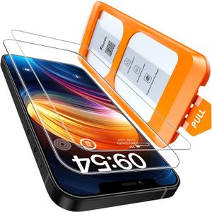 TOCOL for iPhone 12 Screen Protector/iPhone 12 Pro Screen Protector 9H Hardness Military Grade Shatterproof HD Tempered Glass Full Coverage Easy Installation Case Friendly 2 Pack